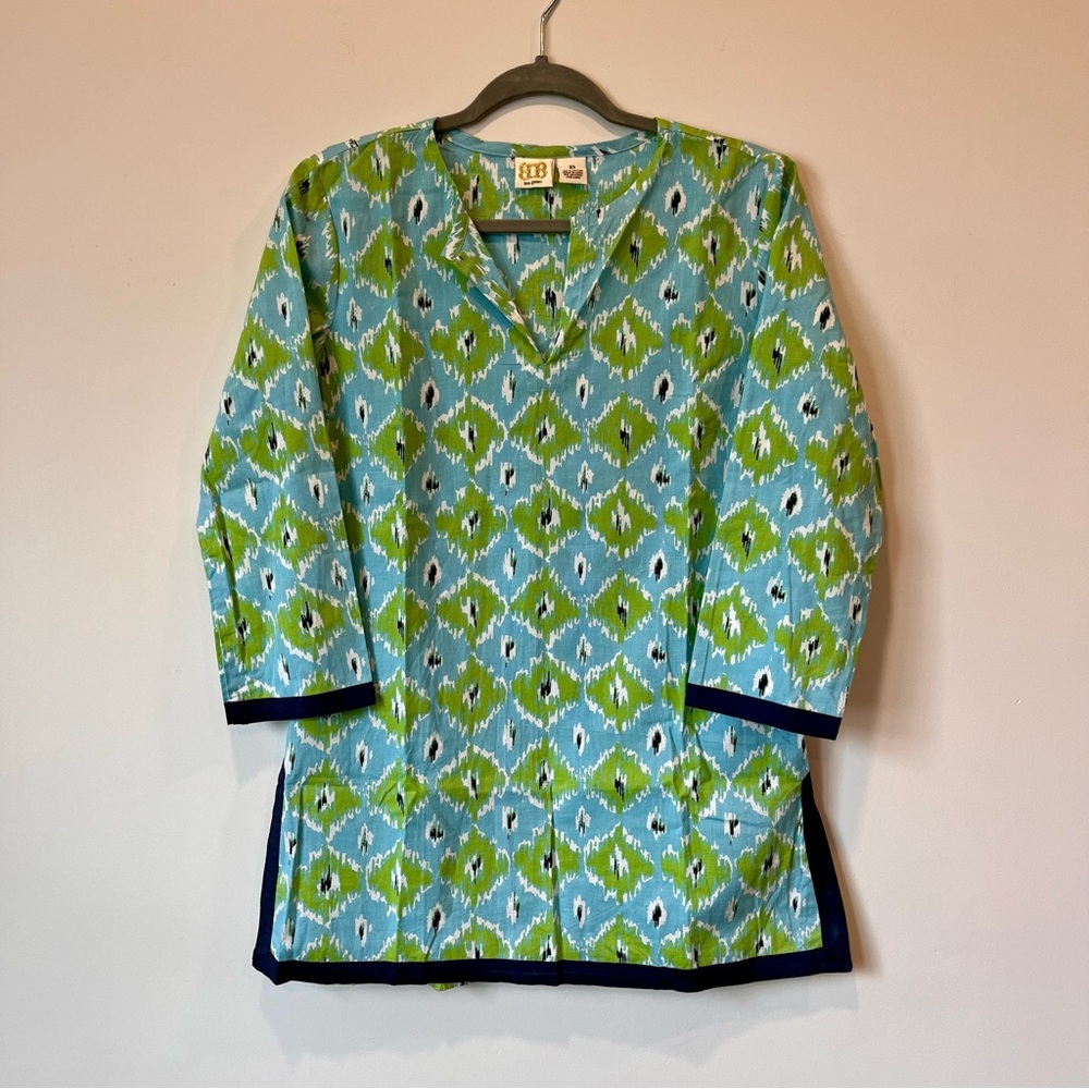 Boo Gemes Green Ikat Tunic